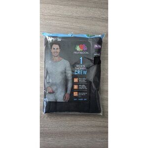 Fruit of the Loom Men's Thermal Crew 2XL Black Waffle Base Layer